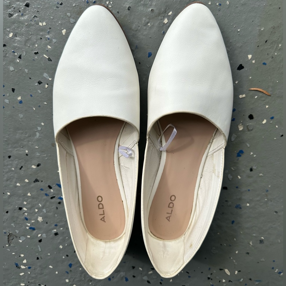White Aldo flats